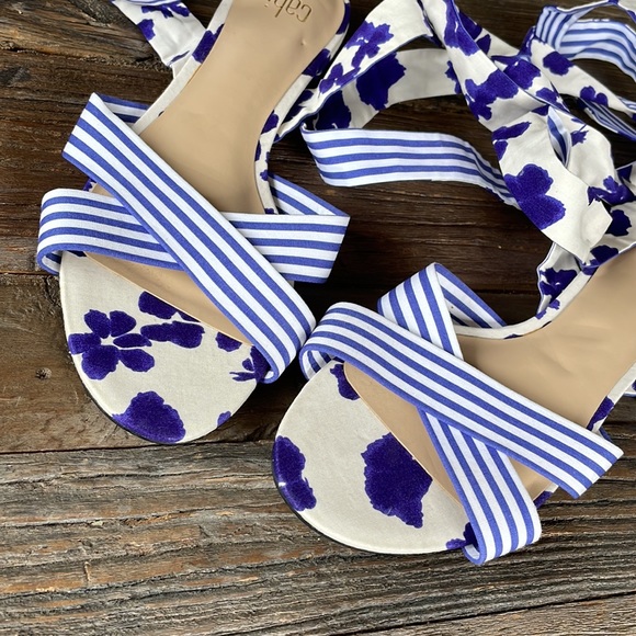 Cabi watercolor lace up flat sandals Size 8 NWOT - Picture 4 of 6
